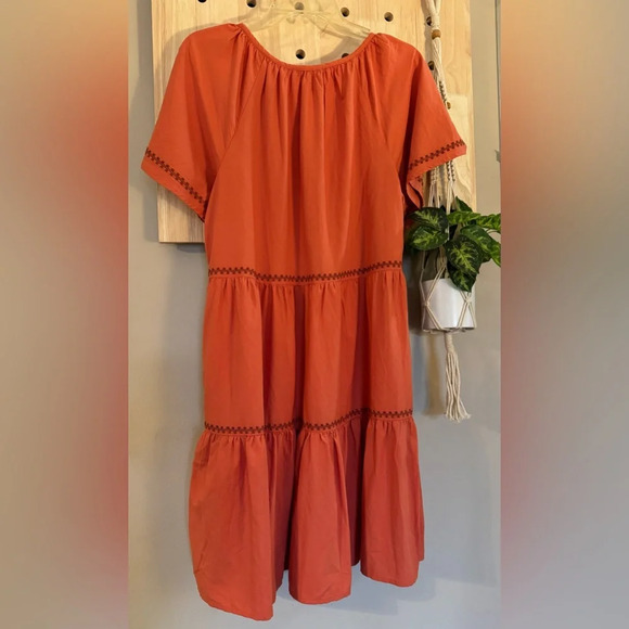 Beach Lunch Lounge Arden Dress Womens Sz MEDIUM NWT tiered bohemian maxi pockets - Picture 2 of 8